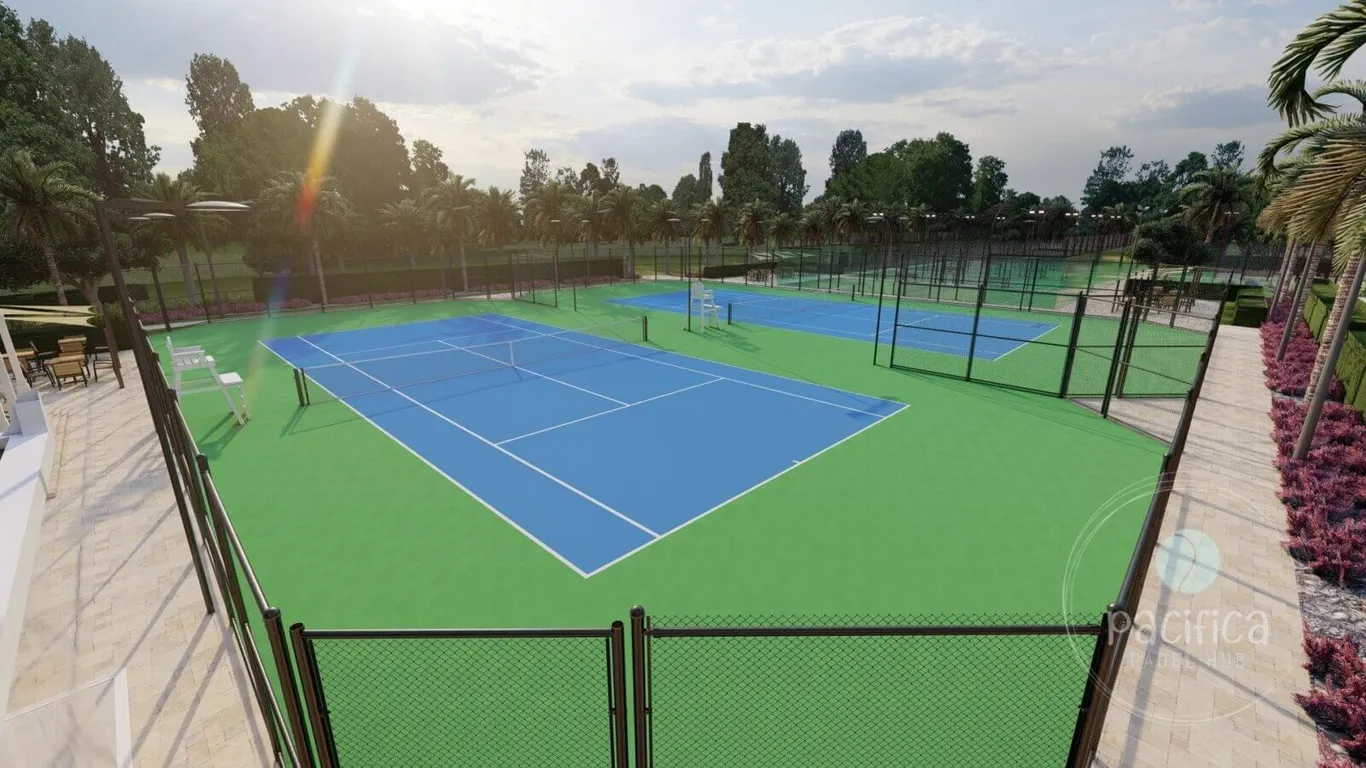 Tennis court construction by Pacifica in the UAE