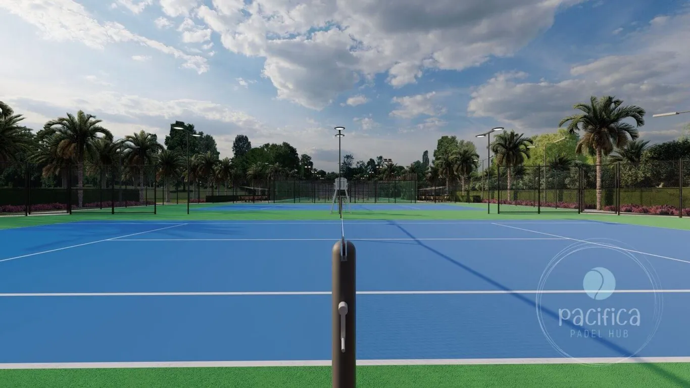 Tennis court construction by Pacifica in the UAE