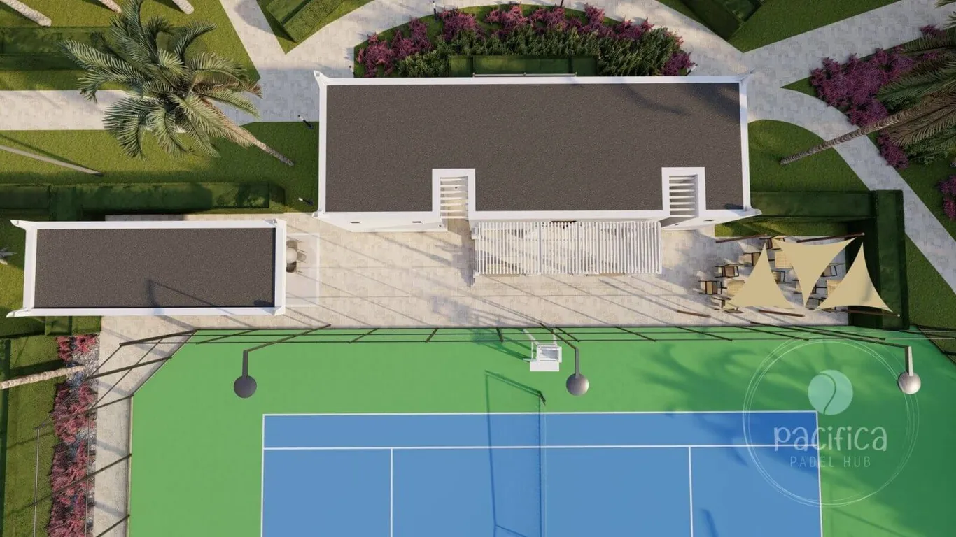 Tennis court construction by Pacifica in the UAE